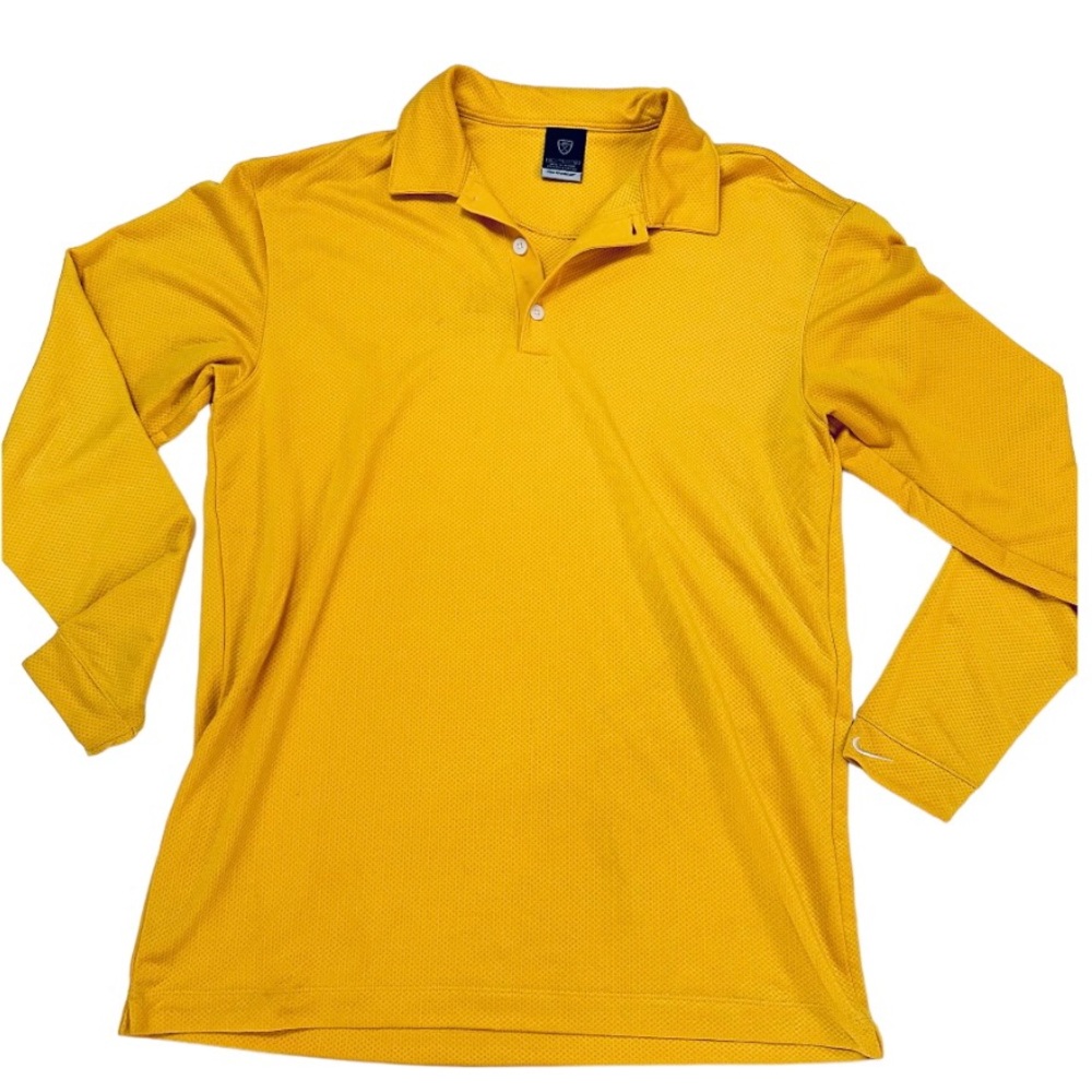 Nike Golf Long Sleeve Polo Sphere React Mens M Yellow